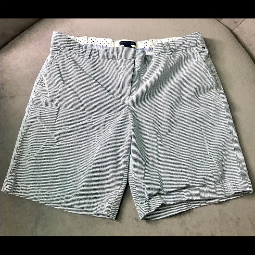 Tommy Hilfiger Blue And White Striped Shorts
